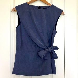 Ann Taylor Blue Wrap Top Blouse